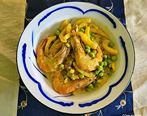 Curry de petits pois aux crevettes