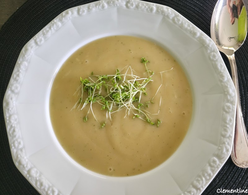 Potage pommes de terre et cresson alénois