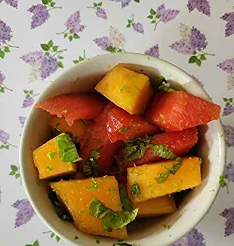 Salade de pastèque et melon au pastis