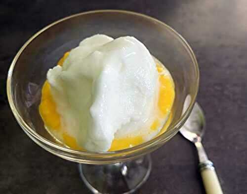 Advocaat avec sorbet au citron et limoncello