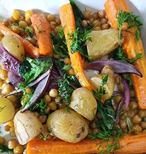 Traybake carottes et sauce ricotta à l'aneth