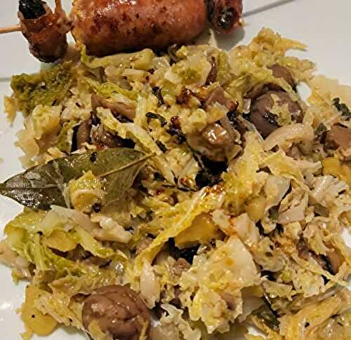 Ragout de châtaignes au chou vert