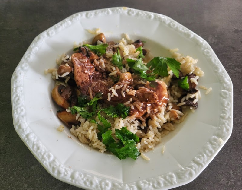 Fricassé de champignons et de riz au foie gras