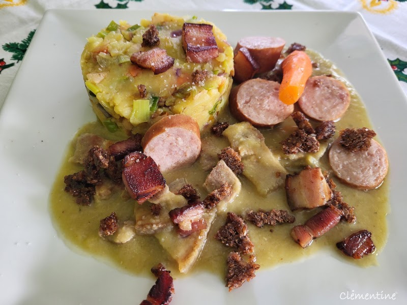 Soupe de pois cassés déstructurée