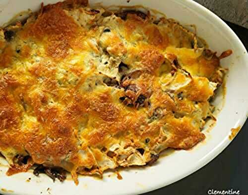 Gratin de céleri-rave aux champignons