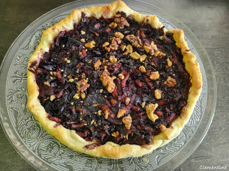 Tarte salée au chou rouge
