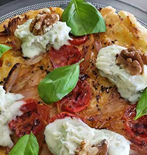 Tarte salée renversée aux tomates cerises