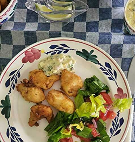 Kibbeling sauce rémoulade et salade