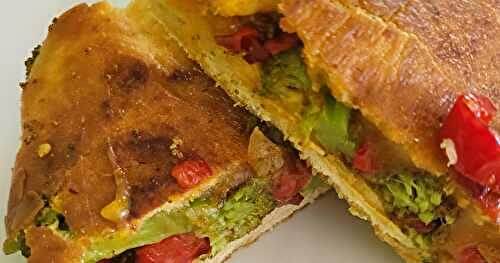 Puccia au brocoli et poivron rouge