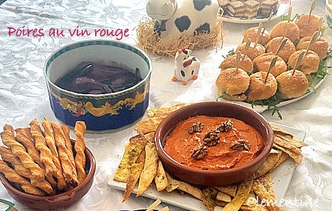Poires au vin rouge