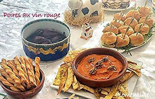 Poires au vin rouge