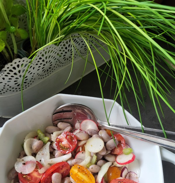 Salade de haricots borlotti et radis