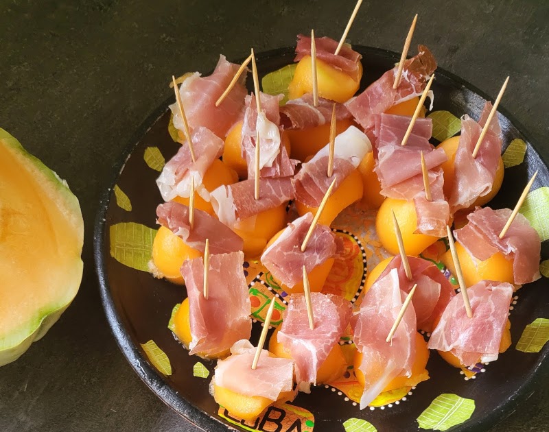 Billes de melon au jambon de Parme