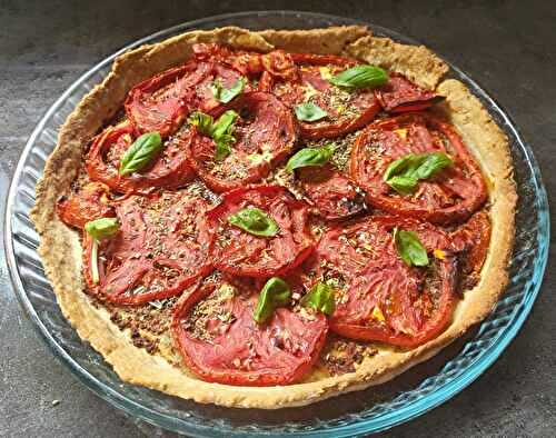 Tarte à la tomate, à la moutarde et aux flocons d'avoine