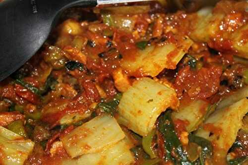 Blettes cuisinées aux lardons et ses petits légumes du jardin