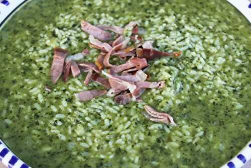 Risotto tout vert au jambon de bayonne