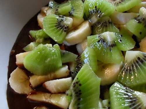 Soupe au chocolat et ses fruits frais