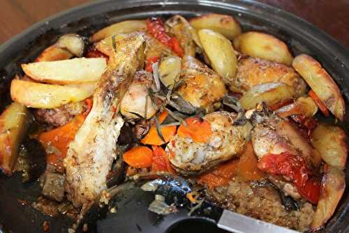 Tajine poulet, boulettes et légumes de saison