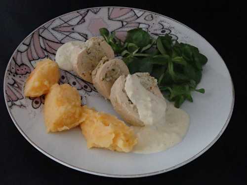 Ballotin de poulet farci au Chaource, champignons et blanc de poireau - Le blog de Michelle - Plaisirs de la Maison