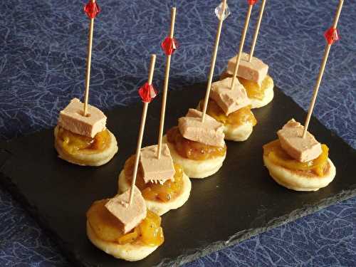 Bouchées de foie gras et mirabelles aux quatre épices