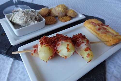 Brochettes de grenailles au lard, chapelure de jambon pour Culino versions juillet