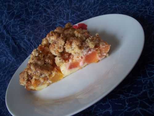 Clafoutis aux nectarines, streusel noisettes