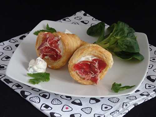 Cornets fromage frais et jambon ibérique