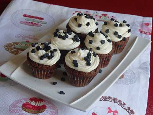 Cupcakes au chocolat et ganache chocolat blanc