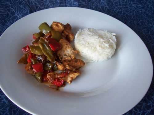 Escalopes de poulet aux poivrons