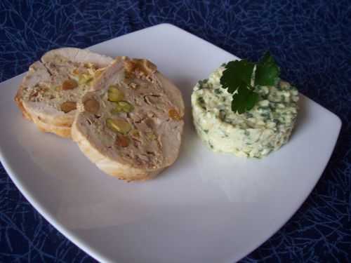 Escalopes de volaille à la farce au foie gras