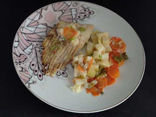 Filet d’aile de raie carottes, poireaux et céleri au four - Le blog de Michelle - Plaisirs de la Maison