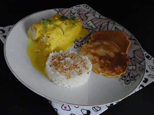 Filet de colin sauce curcuma au riz blanc et huile de sésame - Le blog de Michelle - Plaisirs de la Maison