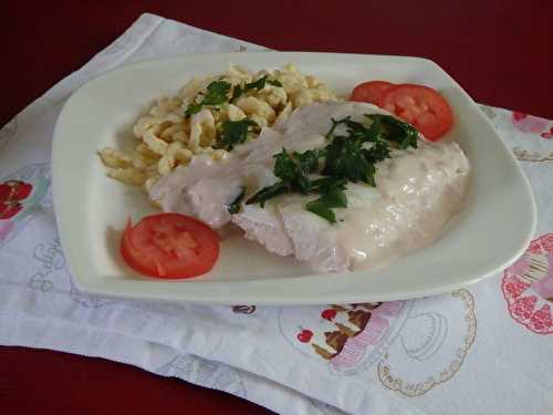 Filet de poisson au crémant et spätzle maison