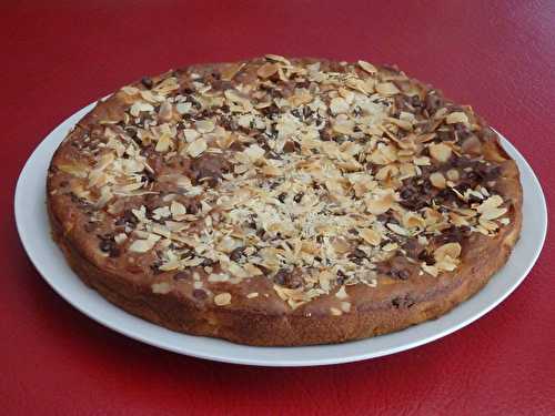 Gâteau pommes, vanille, rhum, pépites chocolat et amandes effilées - Le blog de Michelle - Plaisirs de la Maison