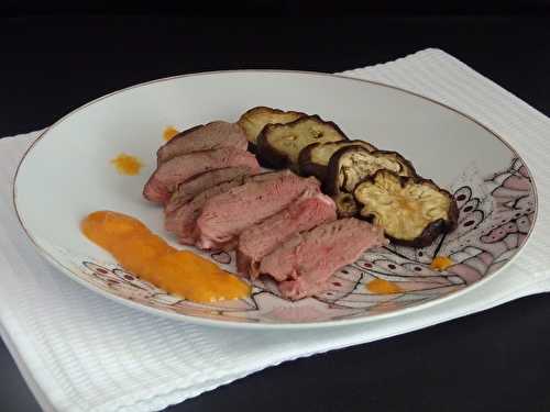 Magret de canard grillé sauce abricot