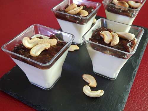 Panna cotta au Soumaintrain, chutney de pruneaux et marc de Bourgogne