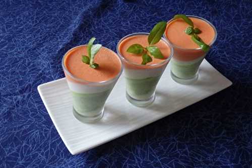 Panna cotta basilic, mozarella et poivron rouge pour Culino Versions Septembre