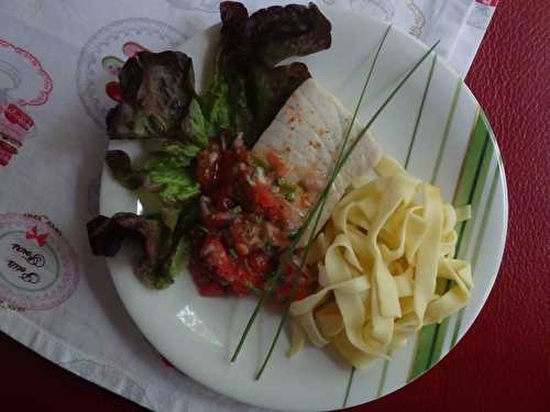 Pavé de thon blanc, sauce vierge et  pâtes fraîches - Le blog de Michelle - Plaisirs de la Maison