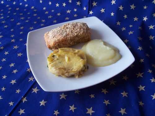 Pavés de saumon en croûte de noisettes, polenta aux châtaignes