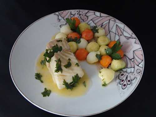 Pavés de turbot et ses billes de légumes au beurre citronné