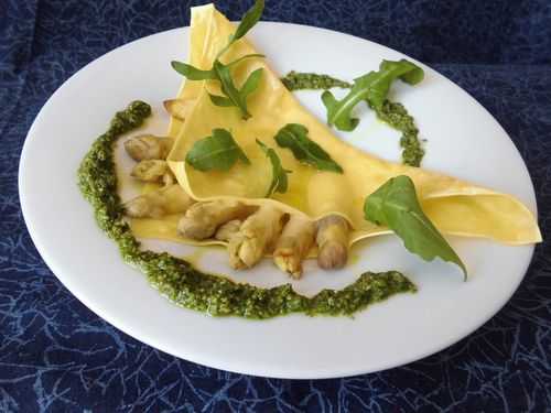 Raviole simplissime de Comté aux asperges