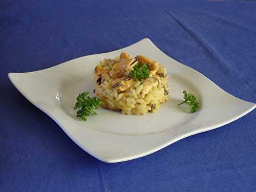 Risotto de moules au bouillon de crustacés safrané et au parmesan - Le blog de Michelle - Plaisirs de la Maison