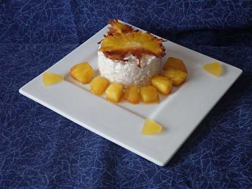 Riz au lait de coco, ananas caramélisé