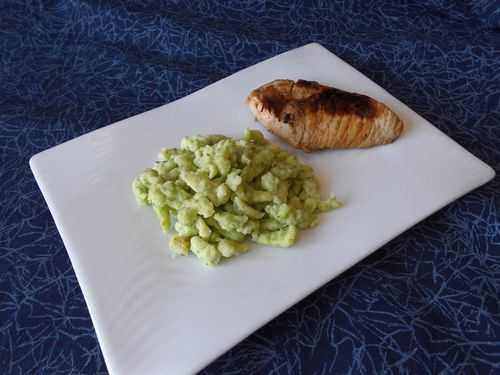 Spätzles à l'ail des ours pour le défi "Arc-en-ciel"