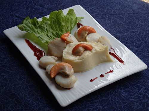 St Jacques purée de panais, caramel vinaigre framboise