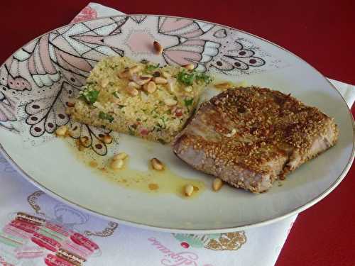 Steak de thon mi-cuit soja, sésame et taboulé à ma façon - Le blog de Michelle - Plaisirs de la Maison