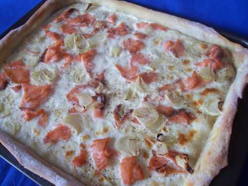 Tarte flambée au saumon fumé