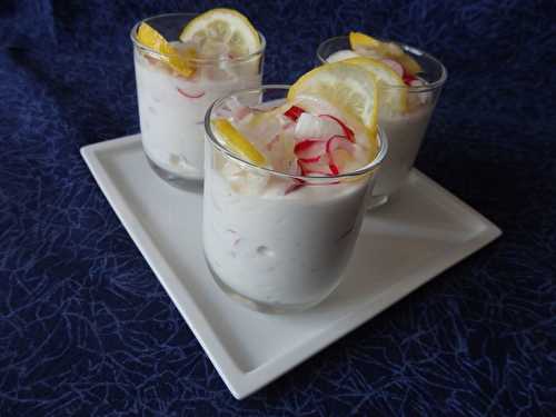 Verrine de crème légère de radis