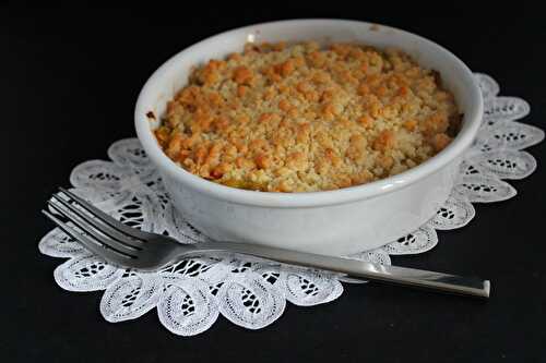 Crumble de poireaux à la truite fumée