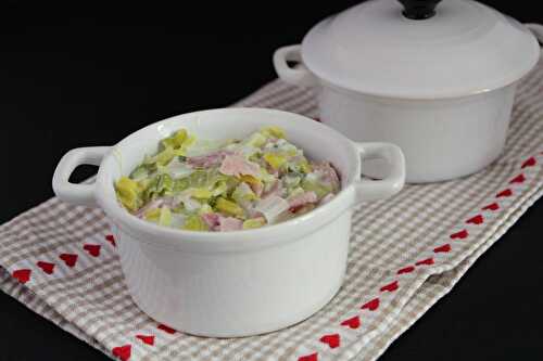 Cocotte de poireaux au roquefort